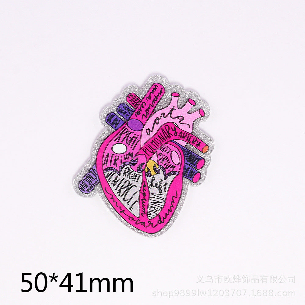 Wholesale 10 new pink cartoon jewelry acrylic DIY patches